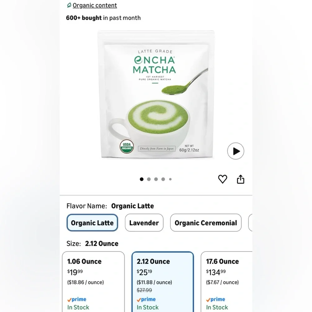Encha Organic Matcha Latte Grade